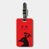 Silhouette Pauw Monogram Zwart Rood Bagagelabel (Voorkant verticaal)