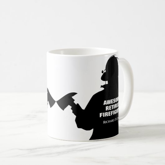 Silhouette Personalized Firefighter Retirement Koffiemok (Voorkant rechts)