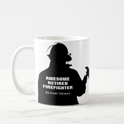 Silhouette Personalized Firefighter Retirement Koffiemok (Links)