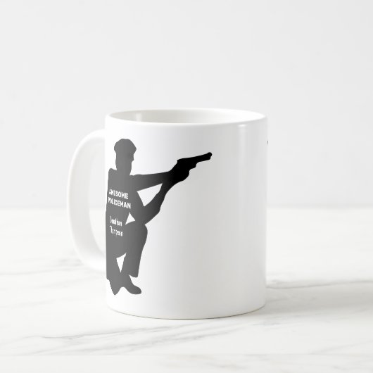 Silhouette Personalized Patrolman Coffee Mok (Voorkant links)