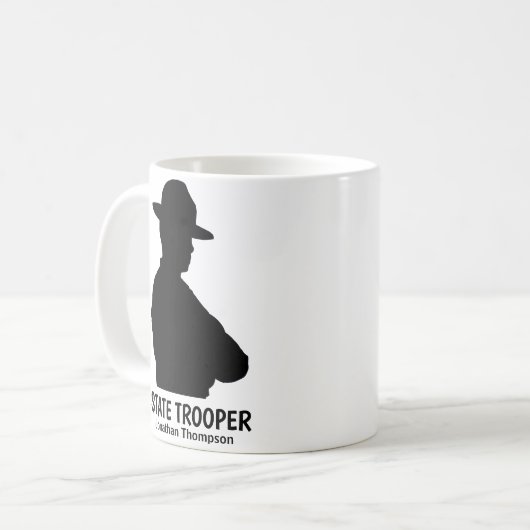Silhouette Personalized State Trooper Coffee Mok (Voorkant links)