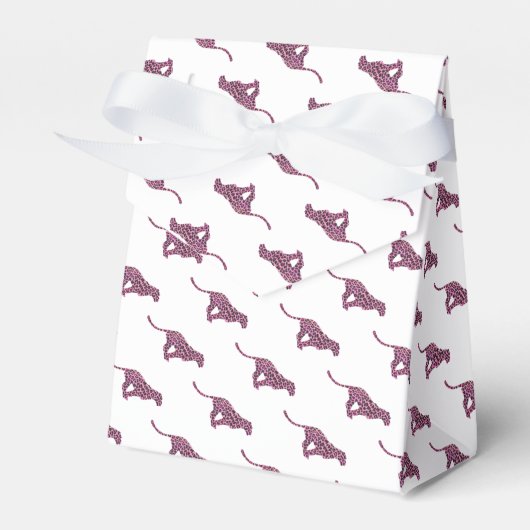 Silhouette Pink en Black Leopard Bedankdoosjes (Voorkant Zijde)