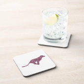 Silhouette Pink en Black Leopard Bier Onderzetter (Rechterzijde)