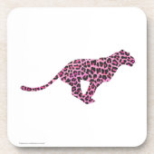 Silhouette Pink en Black Leopard Bier Onderzetter (Voorkant)