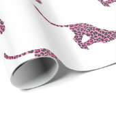 Silhouette Pink en Black Leopard Cadeaupapier (Rol Hoek)