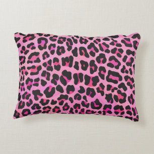 Silhouette Pink en Black Leopard Decoratief Kussen