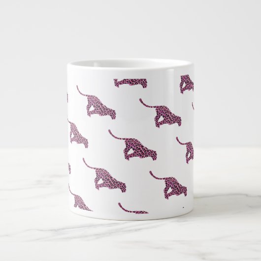 Silhouette Pink en Black Leopard Grote Koffiekop (Voorkant)