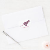 Silhouette Pink en Black Leopard Hart Sticker (Envelop)