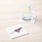 Silhouette Pink en Black Leopard Kartonnen Onderzetters (Insitu)