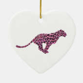 Silhouette Pink en Black Leopard Keramisch Ornament (Achterkant)