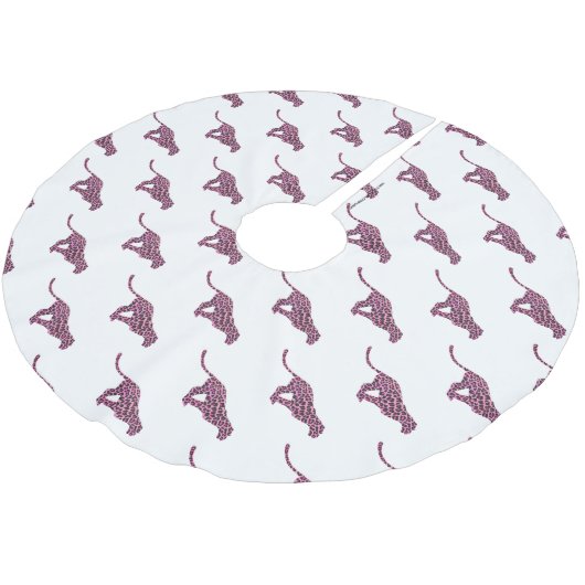 Silhouette Pink en Black Leopard Kerstboom Rok (Gekanteld)