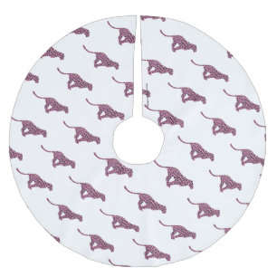 Silhouette Pink en Black Leopard Kerstboom Rok