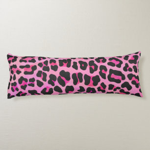Silhouette Pink en Black Leopard Lichaamskussen