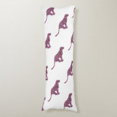 Silhouette Pink en Black Leopard Lichaamskussen (Voorkant Verticaal)
