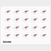 Silhouette Pink en Black Leopard Ronde Sticker (Vel)
