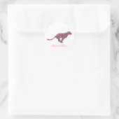 Silhouette Pink en Black Leopard Ronde Sticker (Tas)