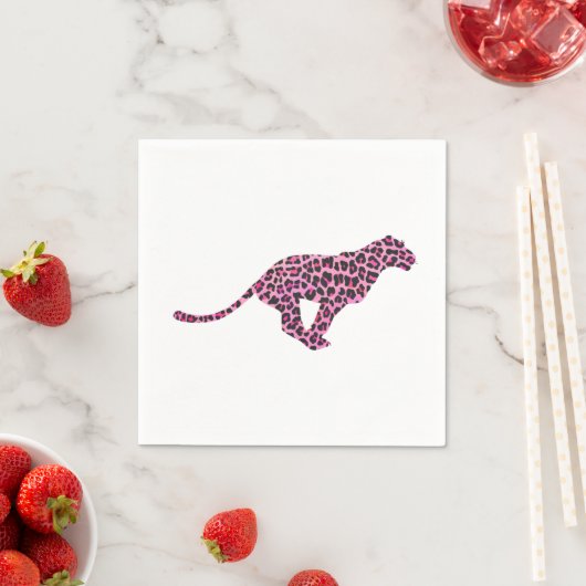 Silhouette Pink en Black Leopard Servetten (Insitu)