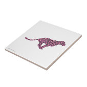 Silhouette Pink en Black Leopard Tegeltje (Zijkant)