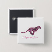 Silhouette Pink en Black Leopard Vierkante Button 5,1 Cm (Voorkant /achterkant)