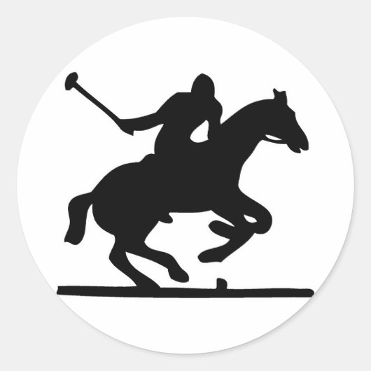 Silhouette Ponies , speler voor sportbeoefening do Ronde Sticker (Voorkant)