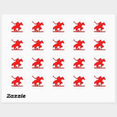 Silhouette Ponies , speler voor sportbeoefening do Ronde Sticker (Vel)