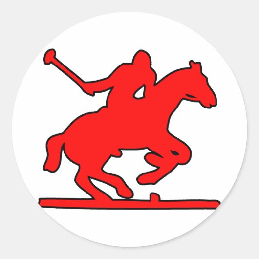 Silhouette Ponies , speler voor sportbeoefening do Ronde Sticker (Voorkant)