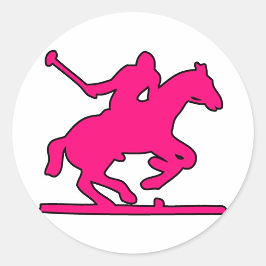 Silhouette Ponies , speler voor sportbeoefening do Ronde Sticker (Voorkant)