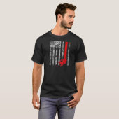Silhouette Power Line Fuse American Flag Lineman T-shirt (Voorkant volledig)