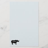 Silhouette Rhinoceros Briefpapier (Voorkant)
