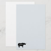 Silhouette Rhinoceros Briefpapier (Voorkant / Achterkant)