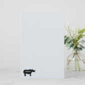Silhouette Rhinoceros Briefpapier (Staand voorkant)