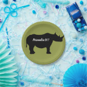 Silhouette Rhinoceros Papieren Bordje (Feest)