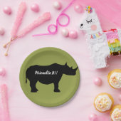 Silhouette Rhinoceros Papieren Bordje (Feest)