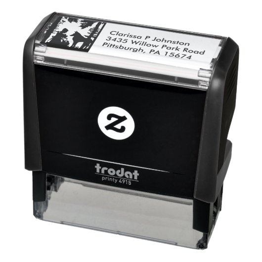 Silhouette Riding Hood Trees Bossen Bird Wolf Zelfinktende Stempel (Product)