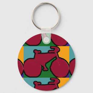 Silhouette rode pop sleutelhanger