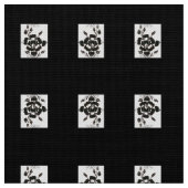 Silhouette Roos Zwart op Cotton Poly Stof 60" (Close Up)