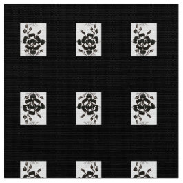 Silhouette Roos Zwart op Cotton Poly Stof 60"