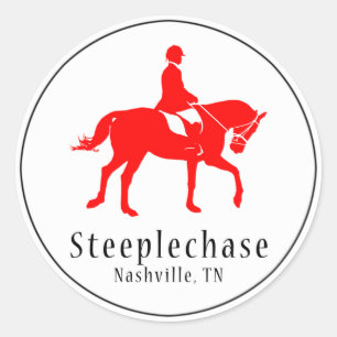 Silhouette Round Sticker (rood)