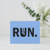 Silhouette Run Running voor Runner Marathon Feestdagenkaart (Staand voorkant)