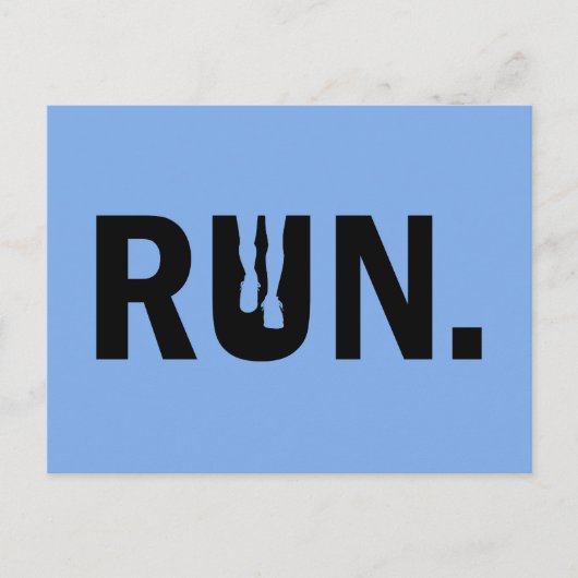 Silhouette Run Running voor Runner Marathon Feestdagenkaart (Voorkant)