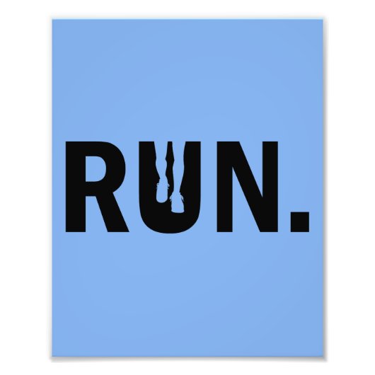 Silhouette Run Running voor Runner Marathon Foto Afdruk (Voorkant)