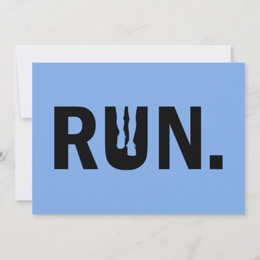 Silhouette Run Running voor Runner Marathon Kaart (Voorkant)