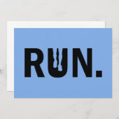 Silhouette Run Running voor Runner Marathon Kaart (Voorkant / Achterkant)