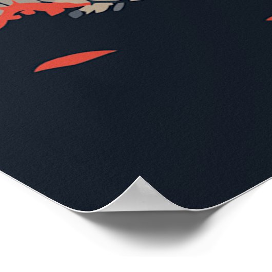 Silhouette Samurai Warrior Moon Poster (Hoek)