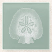 Silhouette Sand Dollar Glazen Onderzetter (Voorkant)