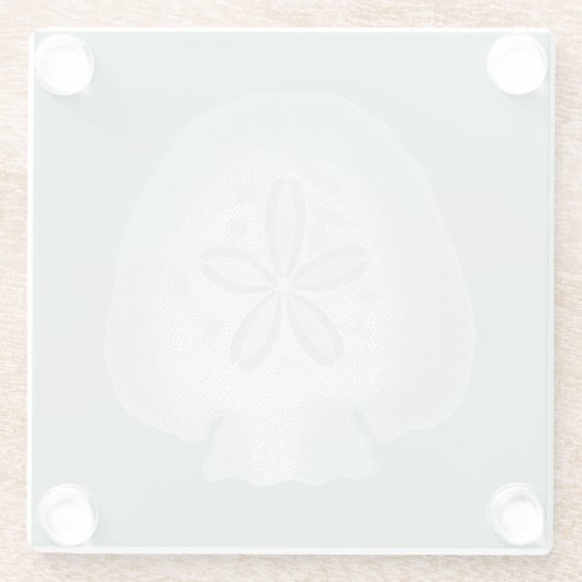 Silhouette Sand Dollar Glazen Onderzetter (Achterkant)