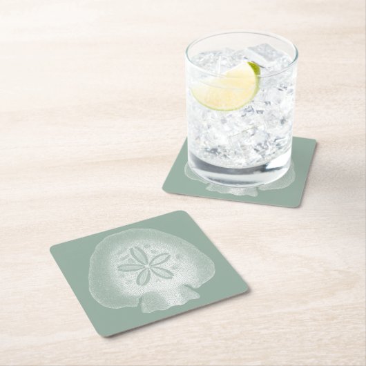 Silhouette Sand Dollar Kartonnen Onderzetters (Insitu)