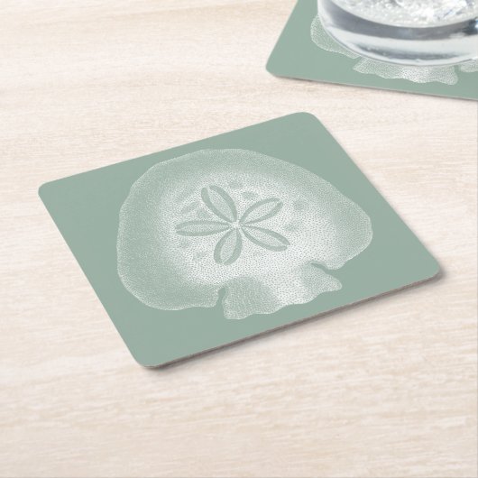 Silhouette Sand Dollar Kartonnen Onderzetters (Schuin)