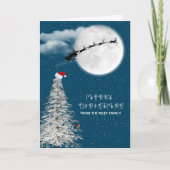 silhouette Santa en rendieren in moonlight Kaart (Voorkant)