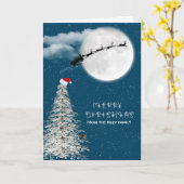 silhouette Santa en rendieren in moonlight Kaart (Gele Bloem)